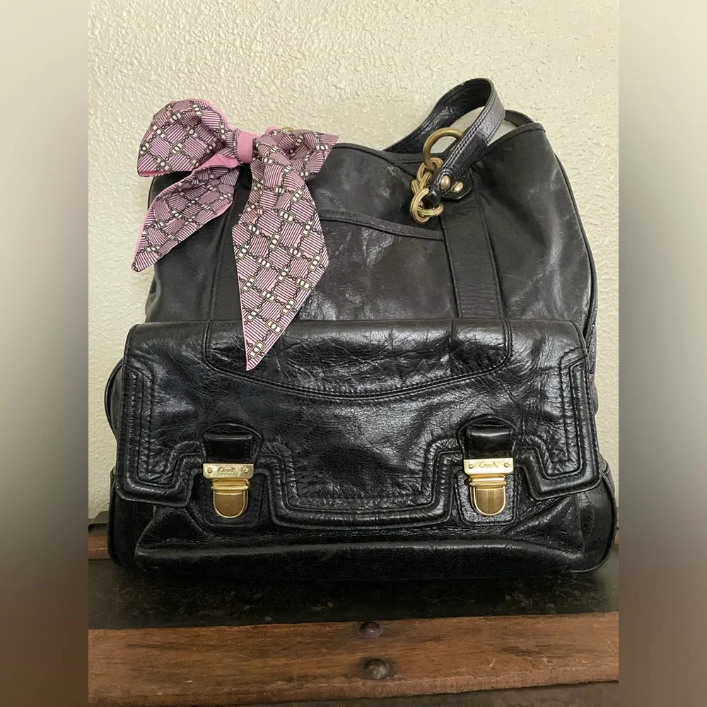 Vintage Coach Poppy collection genuine leather handbag purse ~ - Picture 15 of 16